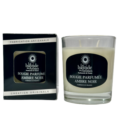Bougie parfumée Ambre noir 220g