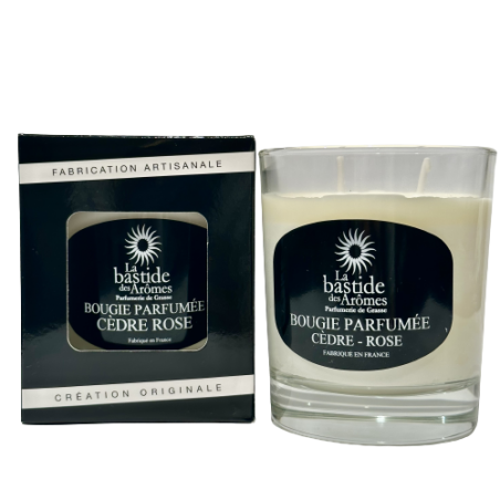 Grande Bougie Parfumée 220g - Cèdre - Rose