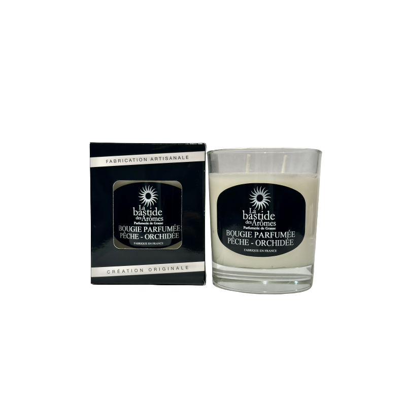 Bougie parfumée Pêche - Orchidée environ 220g