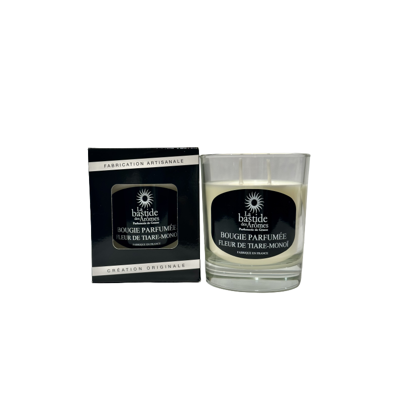 Bougie parfumée Fleur de tiaré - Monoï environ 220g Bougie parfumée Fleur de tiaré - Monoï environ 220g
