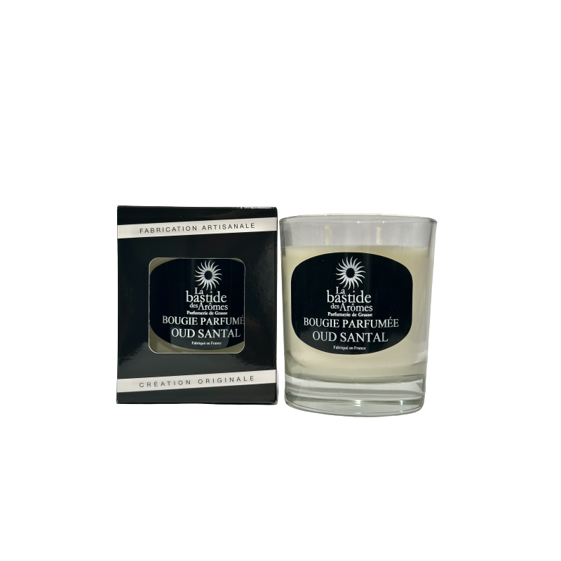 Bougie parfumée Oud - Santal  environ 220g