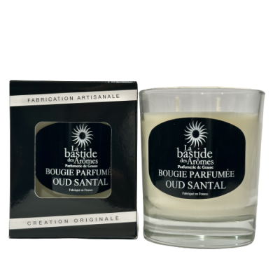 Bougie parfumée Oud - Santal  environ 220g