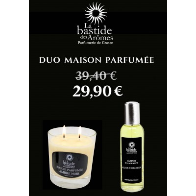 OFFRE DUO - Maxi bougie +/- 60 heures + vaporisateur 100 ml